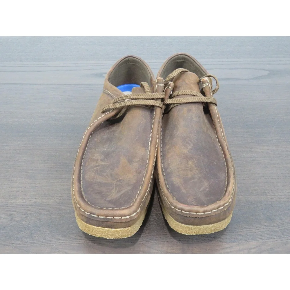 Clarks Wallabee Shoes Mens Size 12 Brown Leather Moccasin Crepe Sole Boots